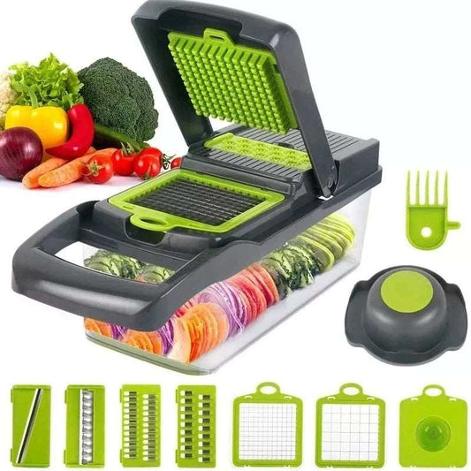 12 in 1 Multifunctional Vegetable Chopper – Kitchen Slicer, Dicer & Cutter with Storage Box