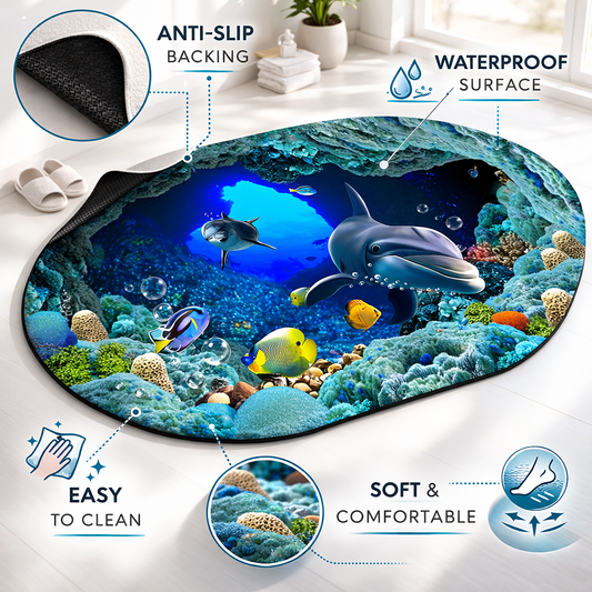 2PC Anti-Slip Bathroom Mat – Fast Drying Water Absorbent Floor Mat
