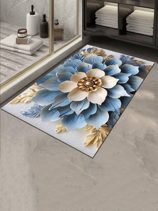 2PC Anti‑Slip Flower Design Bathroom Mat – Fast‑Drying, Water‑Absorbent Floor Mat