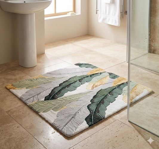 2PC Anti‑Slip Flower Design Bathroom Mat – Fast‑Drying, Water‑Absorbent Floor Mat