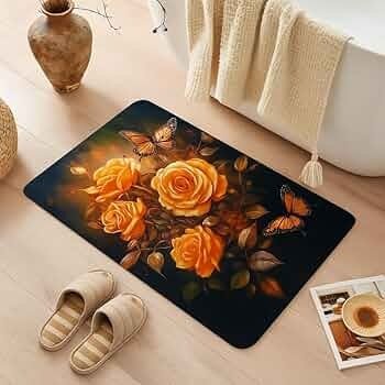 2PC Anti‑Slip Flower Design Bathroom Mat – Fast‑Drying, Water‑Absorbent Floor Mat