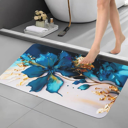 2PC Anti‑Slip Flower Design Bathroom Mat – Fast‑Drying, Water‑Absorbent Floor Mat