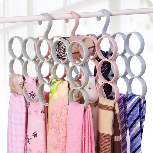15 Ring Scarf Hanger, Circle Brief Scarf Organizer, Multifunctional Silk Scarf Strap, Wardrobe Scarf Hanger, Closet Organizers Hanger, Clothes Hanger With Holes
