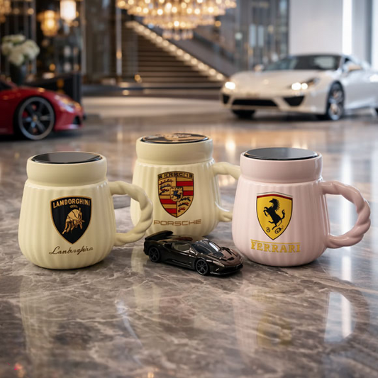 Ceramic Coffee Mug With Sports Car Logo, Ceramic Cup (1 Pc)