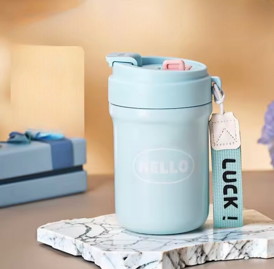 500ml Vacuum Flask Coffee Mug, Stainless Steel Kettle With Straw, Handy Waters Bottle For Gym And Office