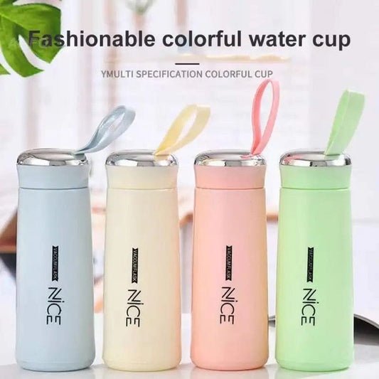 Nice Water Bottle, 400ML Glass Water Bottle, Gym Sports Cycling Water Cup, Double Layer Glass Cup, Portable Kids Beverage Bottle, Portable Travel Insulated Mug, Anti-fall Glass Bottle, Sleeve Cover Water Bottle