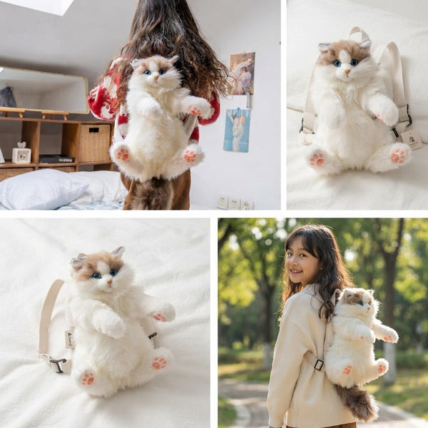 Fluffy Plush Cat Toy – Soft Lifelike Companion for Kids