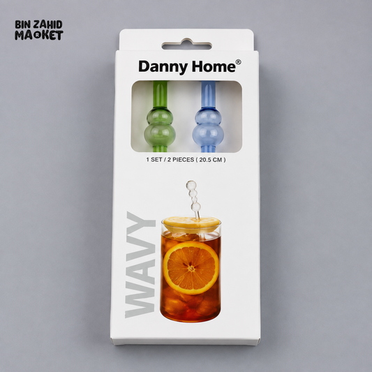 DANNY HOME DECORATIVE GLASS DRINK STIRRER SET - 3 PIECE SET