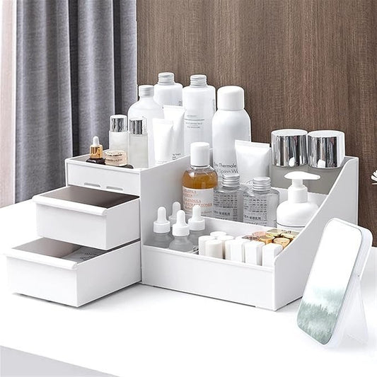 Dressing Table Makeup Organizer – Multi-Compartment Storage Box