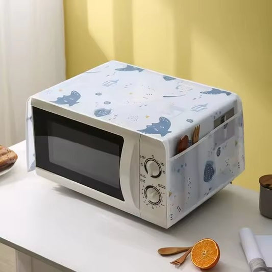 Fish Printed Microwave Dust Cover – Durable Kitchen Protector