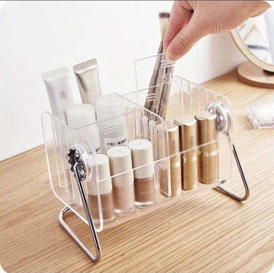 Acrylic Clear Remote Control Holder, 360 Rotating Desktop Makeup Cosmetic Storage Box, Glasses Sundries Organizer