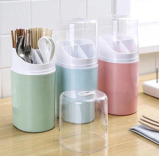4 Compartment Cutlery Holder, Creative Cutlery Draining Rack, Draining Container For Forks Knife
