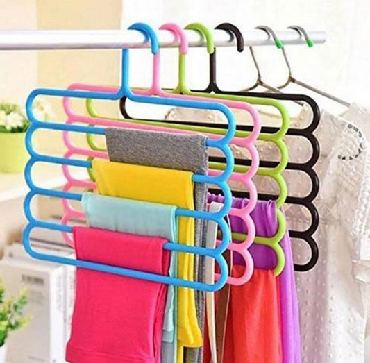 5 Layer Colorful Hanger, Multifunctional Clothes Hanger, Pants Hangers, Holders Trousers, Hanger Storage Rack, Clothes Hanger, Wardrobe Closet Organization, Clothing Hangers