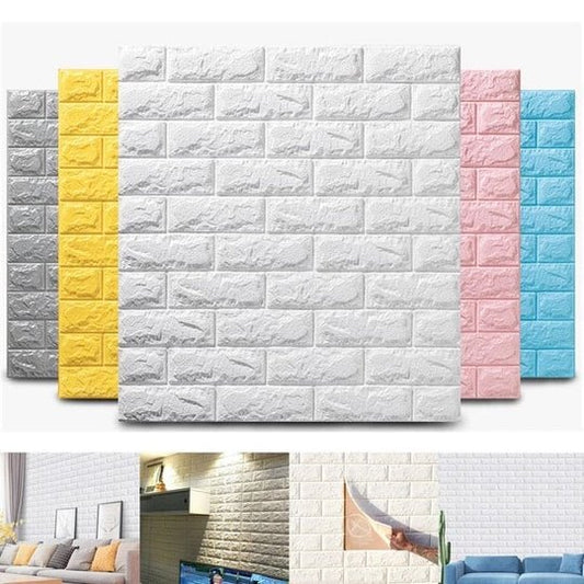 Self-Adhesive 3D Brick Wall Panels – Peel & Stick Waterproof Wall Decor for Home & Office