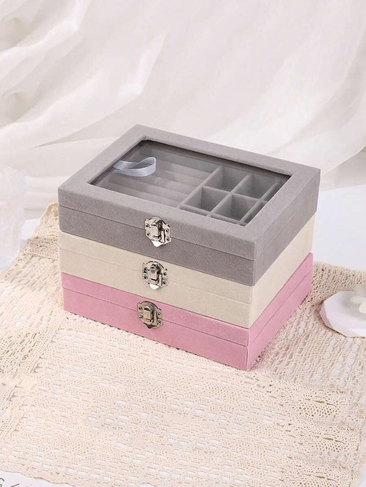 Velvet Ring and Earrings Organizer – Elegant Jewelry Storage Box
