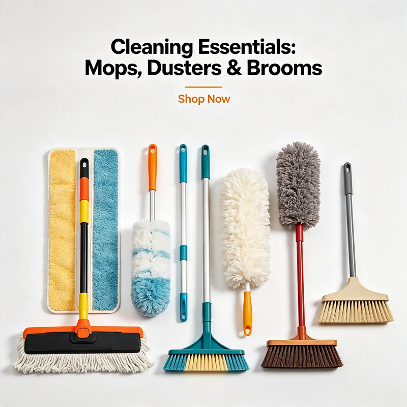 Cleaning Essentials – Mops, Dusters & Brooms