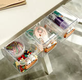 Transparent Smiley Mini Drawer, Under Table Drawer Storage Box, Cosmetic Pull Out Shelf Storage Box, Under Cabinet Storage Drawer
