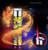 Refillable Dragon Design Torch Lighter, Windproof Butane Red Flame Lighter, Classic Fashionable Lighters