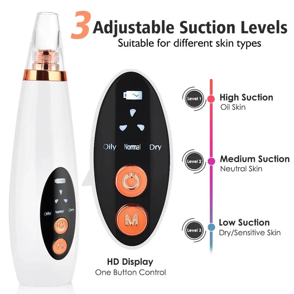 Electric Vacuum Pore Cleaner,  6 In 1 Blackheads Removing Device, Facial Black Spots White Dot Pimple Acne Cleaner, Beauty Extractor Skin Care Tools, Black Point Vacuum Suction Device, USB Rechargeable Bubble Beauty Instrument