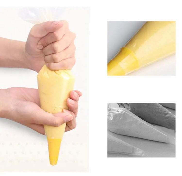 Cake Decorating Piping Bag, Disposable Tip Tool Icing Fondant, Cupcake Nozzles For Decorating, Plastic Easy Grip Piping Bag