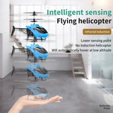 Mini RC Helicopter, 2Ch Electric Rc Flying Toy, Plastic Flashing Light Plane Toy, Mini Drone Flying Helicopter, Rechargeable Hand-Sensing Drone Copter Toy, Realistic Indoor Outdoor RC Helicopter Toy