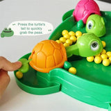 Hungry Turtle Board Toy, Turtle Snatching Bean Ball Table Game, Kids Desktop Competitive Game, Multiplayer Competitive Race Toy, Children's Little Turtle Eating Beans Toy, Creative Launchers Game