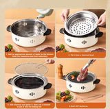 Portable Barbecue Grill Korean Charcoal Stove, Stainless Steel Split Barbecue Stove, Round Non Stick Barbecue Rack For Outdoor
