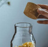 Transparent Glass Nut Storage Jar, Glass Jar Bottle With Wood Cap, Coffee Beans Storage Bottle