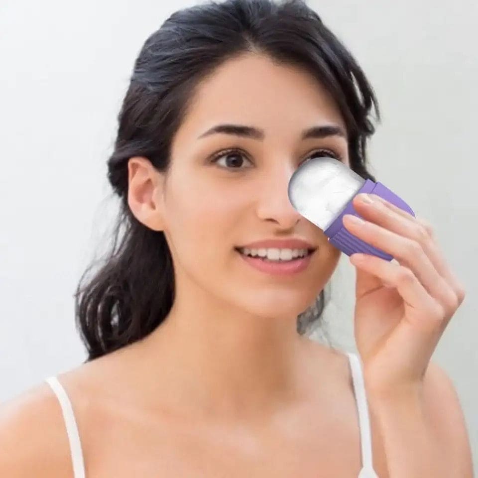Silicone Capsule Ice Massager, Face Beauty Lifting Tool, Contouring Acne Eye Skin Educe Massager Roller, Silicone Freezing Beauty Swelling Face Massager Moisturizing Washable Oven Icing Mould