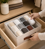 Foldable Closet Organizer Box, Multi Compartment Storage Organizer, Elegant Wardrobe Storage Box, Multi Slot Sock Storage Box