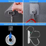 Set of 10 Rotatable Sticky Hanger, Transparent Wall Hooks, Strong Self Adhesive Anti-slip Hook, Punch Free No Trace Storage Hangers For Home Kitchen Bathroom, Multipurpose Wall Hanger, Load Bearing Sticky Hooks