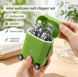 Mini Suitcase Style Nail Clippers Set, Stainless Steel Nail Care Tool, Mini Travel Manicure Pedicure Kit, Portable Beauty Care Accessories