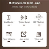 4 In 1 Smart LED Table Lamp, Wireless Lamp With Charging Pad, Adjustable LED Lamp With Bluetooth Speaker And Clock