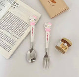 2 Pcs Kids Cutlery Set, Stainless Steel Child Tableware Kitchen Supplies, Cute Cartoon Design Cutlery Set