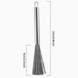 Stainless Steel Pot Brush, Long Handle Cleaning Brush, Nano Advanced Steel Wire Brush, Kitchen Cleaning Nonstick Pot Brush, Steel Spring Wire Cleaning Brush