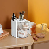 Smart Vanity Organizer, Rotating Makeup Storage Box, Mini Makeup Organizer, Dustproof Cosmetic Organizer