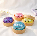 Mini Glitter Dumpling Squishy Ball, Soft Glitter Squishy Light Ball for Kids, Kawaii Glitter Squishy Light Ball, Soft Sensory Fidget Toy, Cute Glitter Gel Squishy Toy