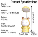 Rechargeable Dual Light Table Lamp, Flexible Cartoon LED Desk Lamp, Home Decor Desk Lamp