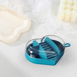 Acrylic Heart Shape Jewelry Organizer, Portable Heart Jewellery Holder, Mini Round Shape Jewellery Organizer, Necklace Earrings Rings Holder, Transparent Round Travel Jewellery Box, Multi Grid Storage Case for Earrings Rings