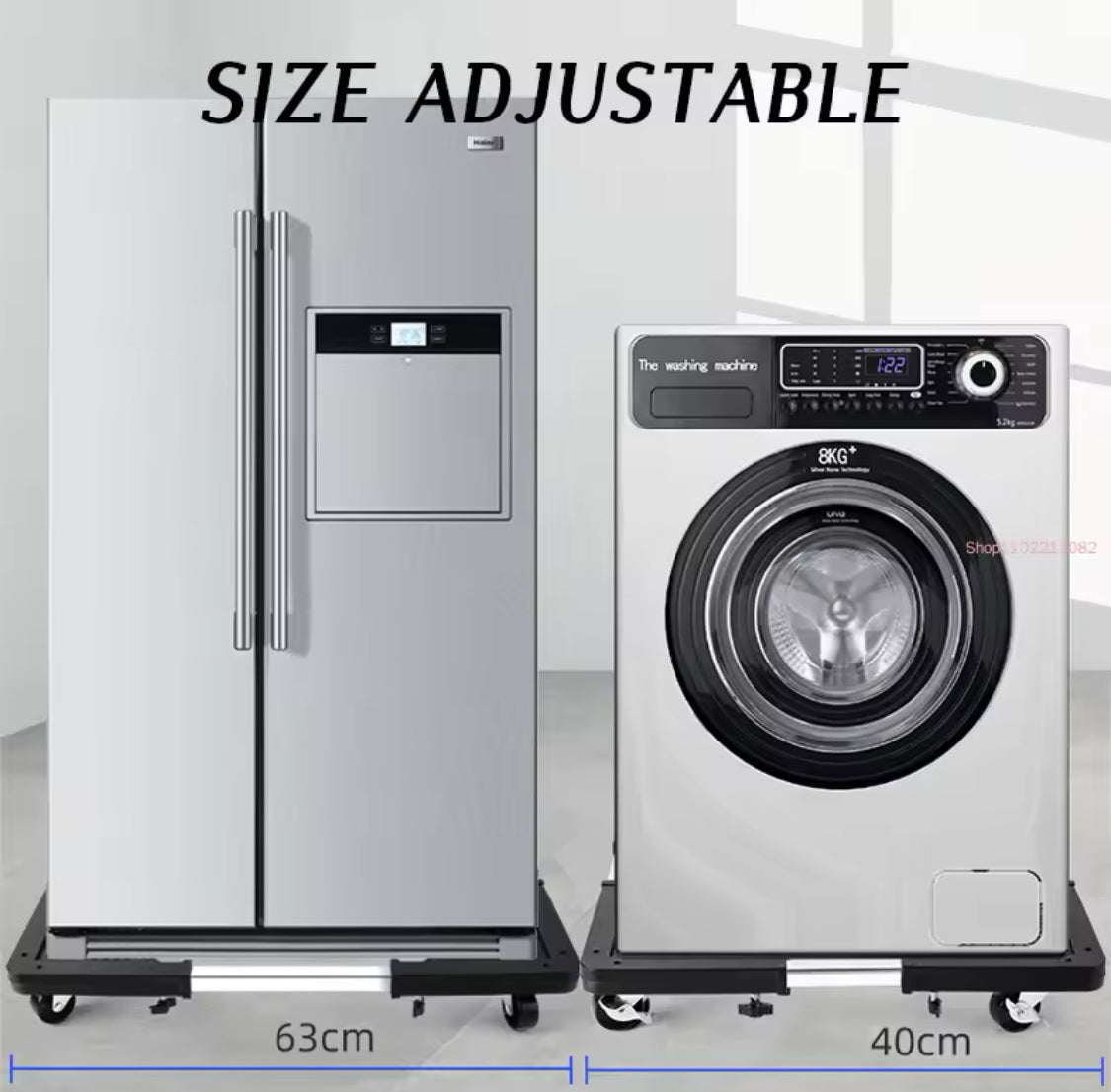 Multifunctional Movable Floor Trolley Stand, Washing Machine Fridge Stand, Adjustable Base Rack Stand With Universal Wheels