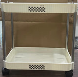 Multifunctional Two Tier Rolling Cart With Wheels, Kitchen Trolley Storage Rack, Movable Bathroom Utility Cart