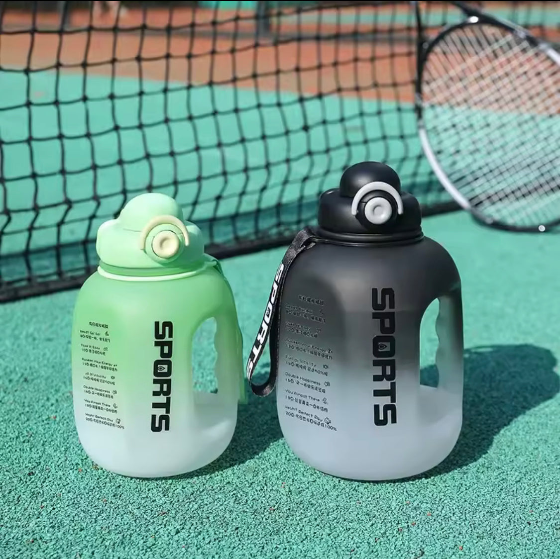 Portable Sport Water Bottle, Large Capacity Outdoor Travel Water Bottle, Gradient Gym Drink Bottle, Plastic Reusable Water Cup