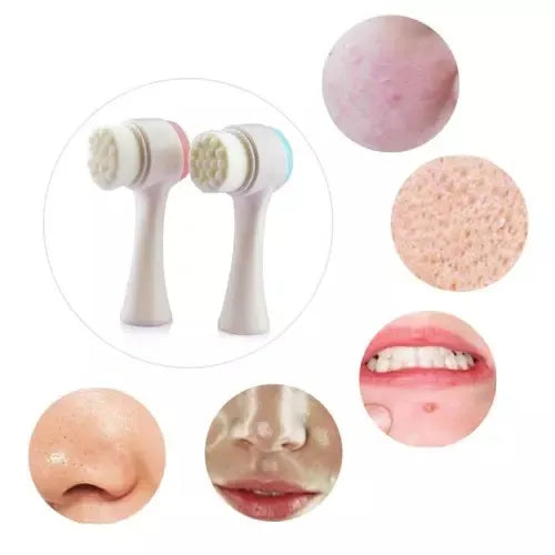 3D Double-Sided Silicone Face Cleanser Brush | Deep Cleansing & Facial Massage Tool