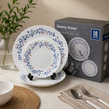 DANNY HOME 18 PCS BLUE BOTANICAL DINNERWARE SET