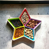 Star Dried Fruit Tray, Household Divided Fruit Bowl with Lid, Plastic Snack Serving Tray, Food Storage Organizer, Multifunction Dried Fruit Box