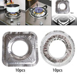 10Pcs Aluminium Stove Disposable Cover, Gas Burner Bib Liners Stove Cover, Cleaning Pad Mat Kitchen
