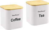 Wooden Bread Box And Tea Coffee Storage Set, Multipurpose Bread Storage Canister Set, Kitchen Bread Box Storage Set, Kitchen Counter Bread Box Organizer