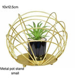 Cactus Metal Pot Stand, Home Miniature Ornament, Iron Exquisite Home Decor, Decorative Metal Cactus