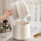 Wave Makeup Brush Organizer, Starry 360° Rotating Makeup Organizer, Cosmetic Organizer Bucket with Visible Cover, Desktop Makeup Brush Storage Bucket, Multifunctional Desktop Stationary Organizer, Dustproof Rotating Makeup Brush Holder