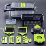 12 in 1 Multifunctional Vegetable Chopper – Kitchen Slicer, Dicer & Cutter with Storage Box